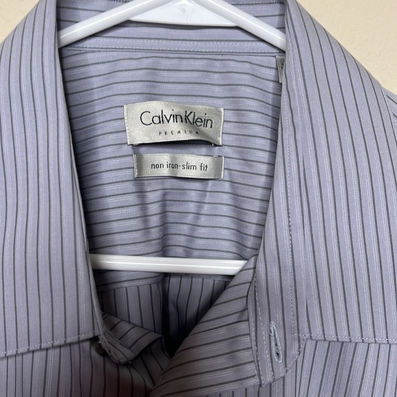Blue Striped Calvin Klein Dress Shirt - Picture 4 of 7